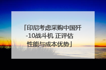 印尼考虑采购中国歼-10战斗机 正评估性能与成本优势