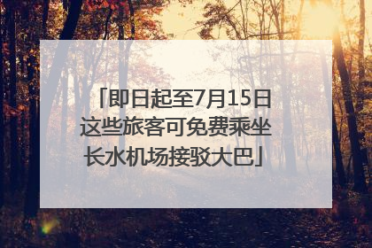 即日起至7月15日 这些旅客可免费乘坐长水机场接驳大巴