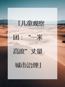 儿童观察团：“一米高度”丈量城市治理