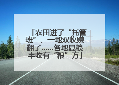 农田进了“托管班”、一地双收赚翻了……各地夏粮丰收有“粮”方