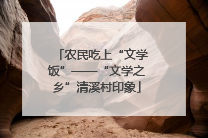 农民吃上“文学饭”——“文学之乡”清溪村印象