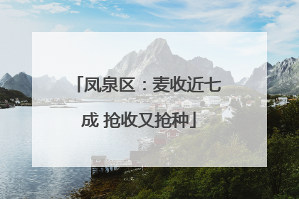 凤泉区：麦收近七成 抢收又抢种