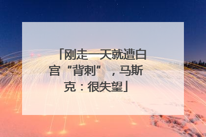 刚走一天就遭白宫“背刺”，马斯克：很失望