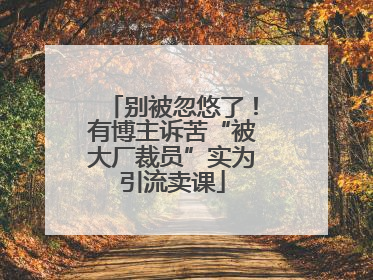 别被忽悠了！有博主诉苦“被大厂裁员”实为引流卖课