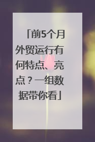 前5个月外贸运行有何特点、亮点？一组数据带你看