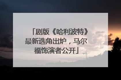 剧版《哈利波特》最新选角出炉，马尔福饰演者公开