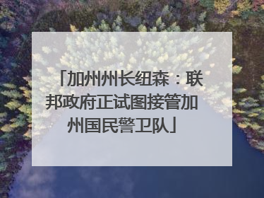 加州州长纽森：联邦政府正试图接管加州国民警卫队