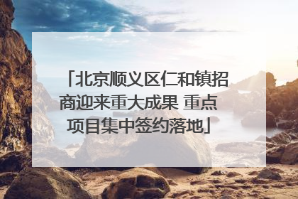 北京顺义区仁和镇招商迎来重大成果 重点项目集中签约落地