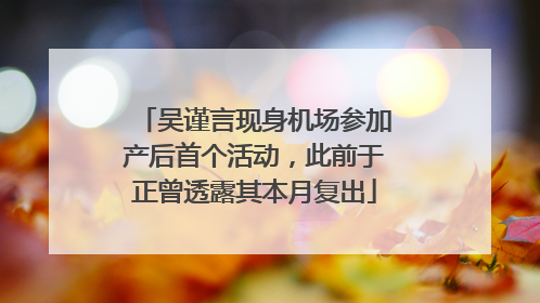吴谨言现身机场参加产后首个活动，此前于正曾透露其本月复出