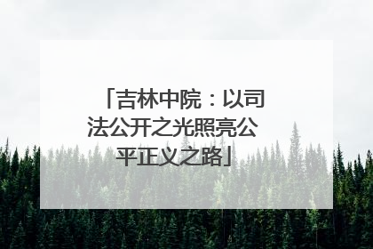 吉林中院：以司法公开之光照亮公平正义之路