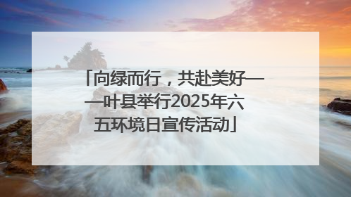 向绿而行，共赴美好——叶县举行2025年六五环境日宣传活动