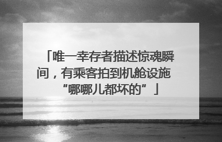 唯一幸存者描述惊魂瞬间，有乘客拍到机舱设施“哪哪儿都坏的”