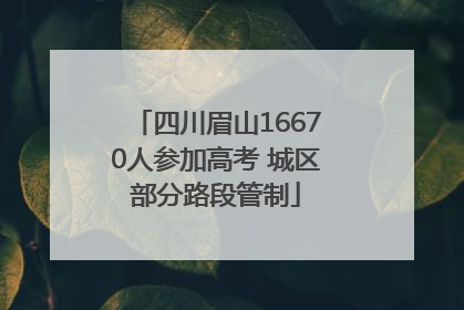 四川眉山16670人参加高考 城区部分路段管制