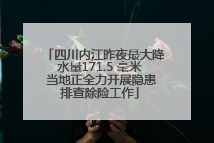 四川内江昨夜最大降水量171.5 毫米 当地正全力开展隐患排查除险工作