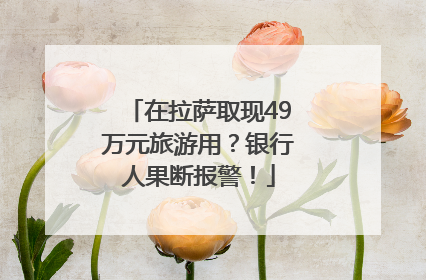 在拉萨取现49万元旅游用？银行人果断报警！