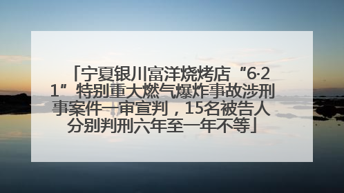 宁夏银川富洋烧烤店“6·21”特别重大燃气爆炸事故涉刑事案件一审宣判，15名被告人分别判刑六年至一年不等