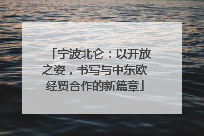 宁波北仑：以开放之姿，书写与中东欧经贸合作的新篇章
