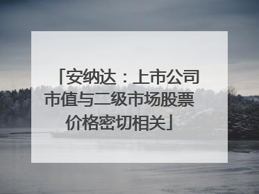 安纳达：上市公司市值与二级市场股票价格密切相关