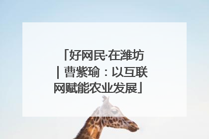 好网民·在潍坊｜曹紫瑜：以互联网赋能农业发展