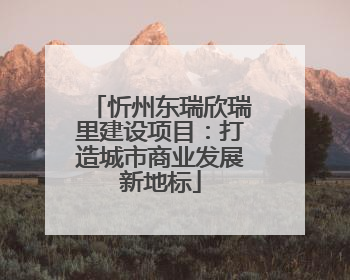 忻州东瑞欣瑞里建设项目：打造城市商业发展新地标