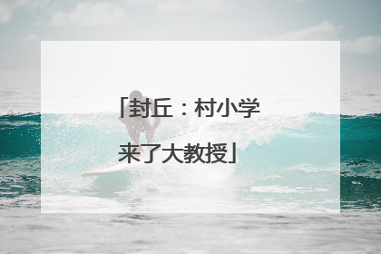 封丘：村小学来了大教授