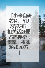 小米自研芯片、YU7齐发布！相关话题霸占热搜榜，雷军一夜涨粉超20万
