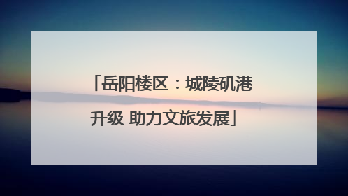 岳阳楼区：城陵矶港升级 助力文旅发展