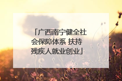 广西南宁健全社会保障体系 扶持残疾人就业创业