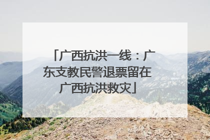 广西抗洪一线：广东支教民警退票留在广西抗洪救灾
