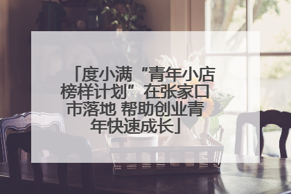 度小满“青年小店榜样计划”在张家口市落地 帮助创业青年快速成长