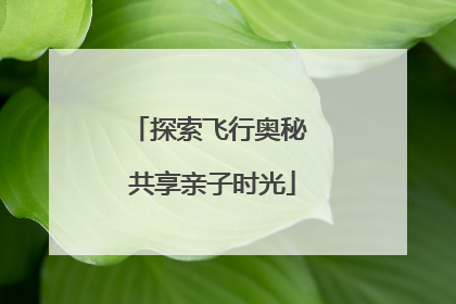 探索飞行奥秘 共享亲子时光