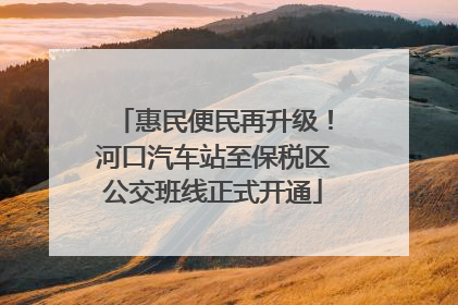 惠民便民再升级！河口汽车站至保税区公交班线正式开通