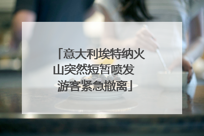意大利埃特纳火山突然短暂喷发 游客紧急撤离
