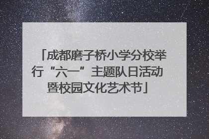 成都磨子桥小学分校举行“六一”主题队日活动暨校园文化艺术节