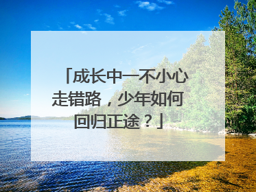成长中一不小心走错路，少年如何回归正途？