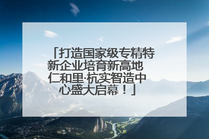 打造国家级专精特新企业培育新高地 仁和里·杭实智造中心盛大启幕！