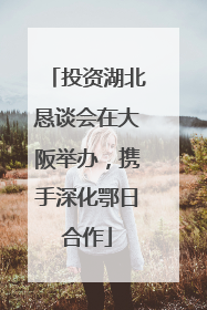 投资湖北恳谈会在大阪举办，携手深化鄂日合作