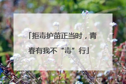拒毒护苗正当时，青春有我不“毒”行