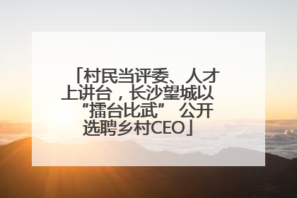 村民当评委、人才上讲台，长沙望城以“擂台比武” 公开选聘乡村CEO