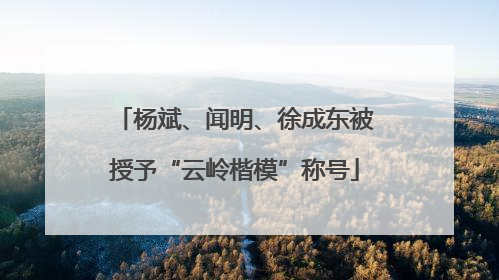 杨斌、闻明、徐成东被授予“云岭楷模”称号