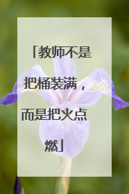 教师不是把桶装满，而是把火点燃