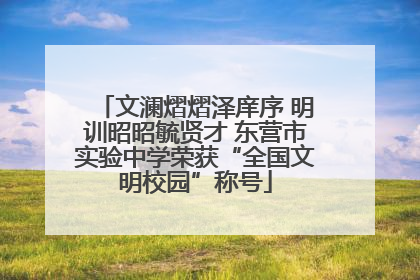 文澜熠熠泽庠序 明训昭昭毓贤才 东营市实验中学荣获“全国文明校园”称号