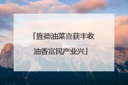 旌德油菜喜获丰收 油香富民产业兴