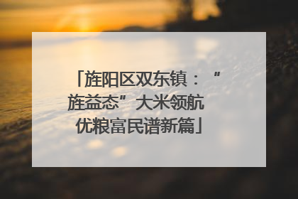旌阳区双东镇：“旌益态”大米领航 优粮富民谱新篇