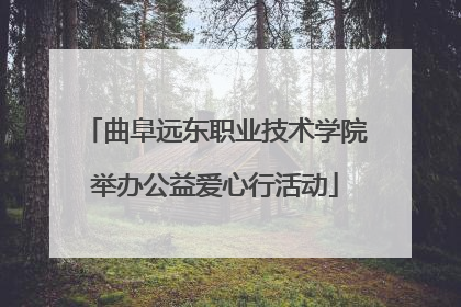 曲阜远东职业技术学院举办公益爱心行活动