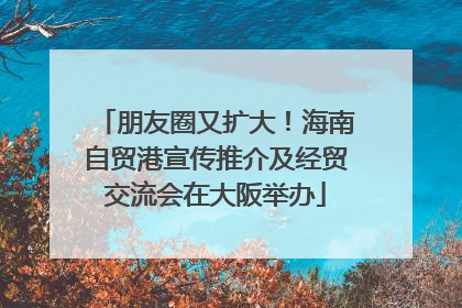朋友圈又扩大！海南自贸港宣传推介及经贸交流会在大阪举办