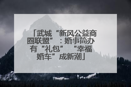 武城“新风公益商圈联盟”：婚事简办有“礼包” “幸福婚车”成新潮