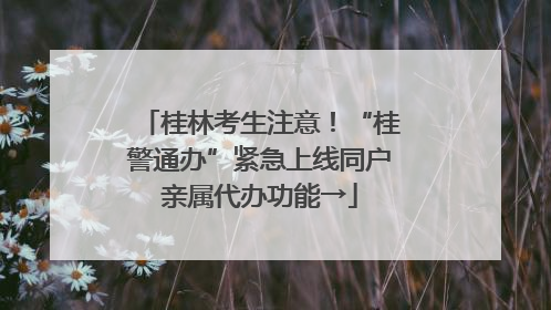 桂林考生注意！“桂警通办”紧急上线同户亲属代办功能→
