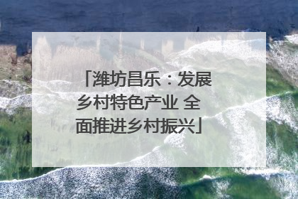 潍坊昌乐：发展乡村特色产业 全面推进乡村振兴