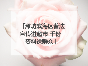 潍坊滨海区普法宣传进超市 千份资料送群众
